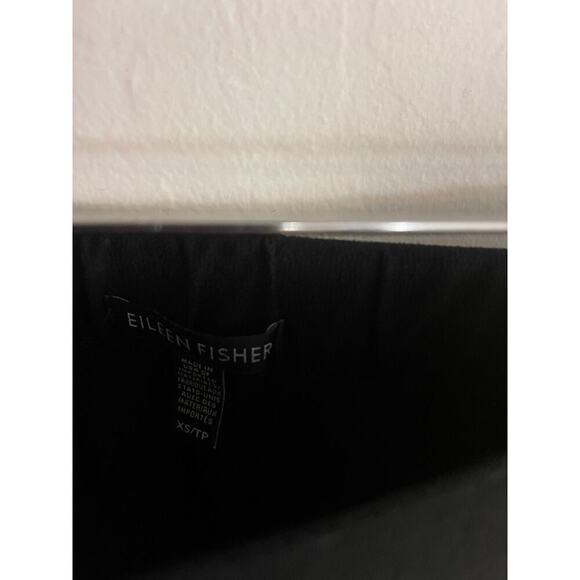 Eileen Fisher XS Black Pants Crop Wide Leg Stretch Pockers Washable Knit Relaxed - Picture 6 of 6